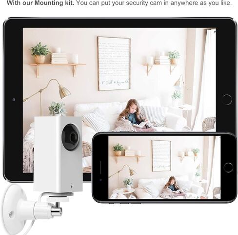 حامل يثبت على الحائط لكاميرا المراقبة وايز كام بان مع كيبل شحن بطول 26 قدم، مجموعة تركيب وايز كام بان بما في ذلك سلك الشحن ومزامنة البيانات، حامل سقف قابل للتعديل 360 درجة، و30 مشبك سلكي in Kuwait