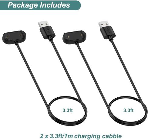 Kissmart Charger for Amazfit GTS 3, GTR 3, GTR 3 Pro, T-Rex 2, Magnetic Charging Cable Cord for Amazfit Smart Watch (3.3ft/1m) in Kuwait