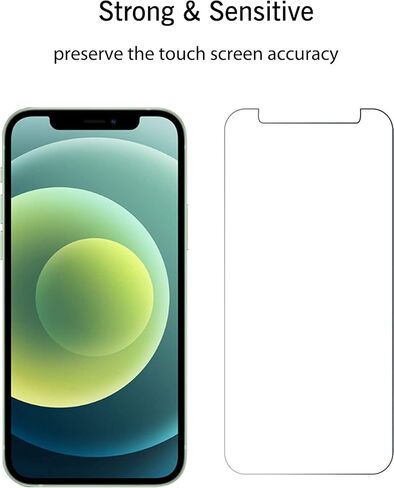 واقي شاشة TRM TECH من الزجاج المقسى لهاتف iPhone 12/12 Pro (6.1 بوصة، 2020) سهل التركيب، مضاد للخدش، خالي من الفقاعات، صلابة 9H، شفاف، صندوق بيع بالتجزئة - (3 عبوات) in Kuwait