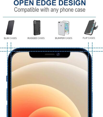 واقي شاشة TRM TECH من الزجاج المقسى لهاتف iPhone 12/12 Pro (6.1 بوصة، 2020) سهل التركيب، مضاد للخدش، خالي من الفقاعات، صلابة 9H، شفاف، صندوق بيع بالتجزئة - (3 عبوات) in Kuwait