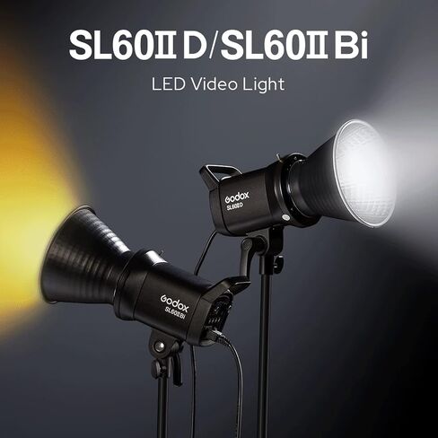 Godox SL-60W CRI 95+ LED فيديو ضوئي SL60W أبيض 5600K إصدار 60WS Bowens Mount + جهاز تحكم عن بعد + عاكس in Kuwait