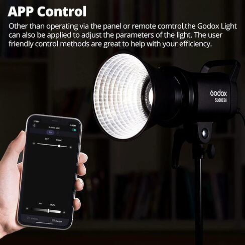 Godox SL-60W CRI 95+ LED فيديو ضوئي SL60W أبيض 5600K إصدار 60WS Bowens Mount + جهاز تحكم عن بعد + عاكس in Kuwait