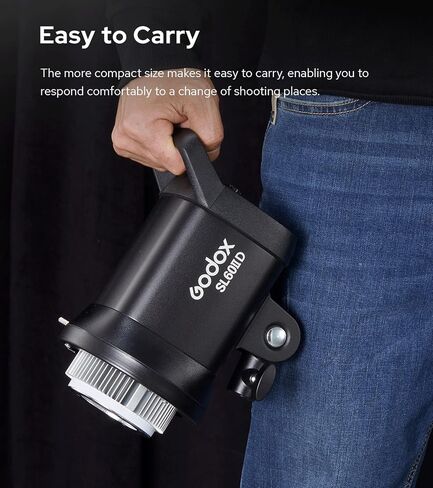 Godox SL-60W CRI 95+ LED فيديو ضوئي SL60W أبيض 5600K إصدار 60WS Bowens Mount + جهاز تحكم عن بعد + عاكس in Kuwait