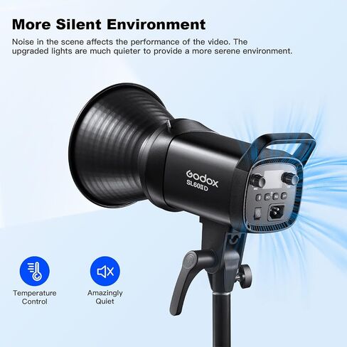 مصباح فيديو Godox SL60IID LED، طقم إضاءة فيديو 2 * SL60W، إصدار أبيض 5600 كلفن، إضاءة إخراج مستمرة مع حامل بوينز، CRI 96+ TLCI97+، لتسجيل الفيديو وصور منتجات الزفاف... (عبوتان) in Saudi Arabia