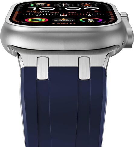 Mazuboho لساعة Apple Watch Ultra 2 Band 49mm 45mm 44mm 42mm للرجال، أربطة iWatch من مطاط السيليكون السائل AP ومشبك من الفولاذ المقاوم للصدأ مصمم لساعة Apple Ultra Band/Ultra 2 Series 9 8 7 6 5 4 SE in Kuwait