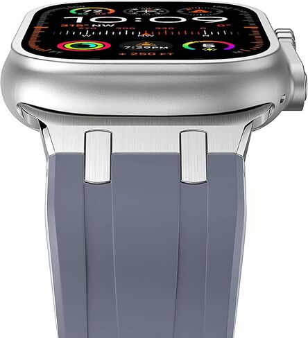 Mazuboho لساعة Apple Watch Ultra 2 Band 49mm 45mm 44mm 42mm للرجال، أربطة iWatch من مطاط السيليكون السائل AP ومشبك من الفولاذ المقاوم للصدأ مصمم لساعة Apple Ultra Band/Ultra 2 Series 9 8 7 6 5 4 SE in Kuwait