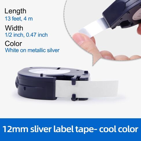 Label KINGDOM متوافق مع شريط الملصقات البلاستيكي DYMO LetraTag 91332، أسود على أصفر، 1/2 بوصة × 13 قدم، عبوة إعادة تعبئة صانع الملصقات المستخدمة لـ DYMO LetraTag LT100H LT100T Plus QX50، 3 عبوات in Saudi Arabia