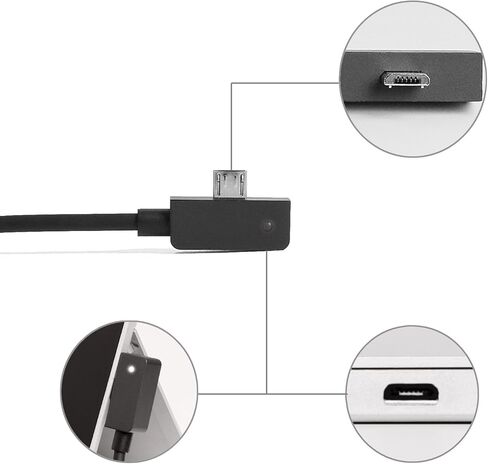 Kabcon Surface Power Supply Adapter 13w 5.2V 2.5A Charger for Microsoft Surface 3 Tablet with 6.5Ft Power Cord Including a Storage Pouch Bag in Kuwait