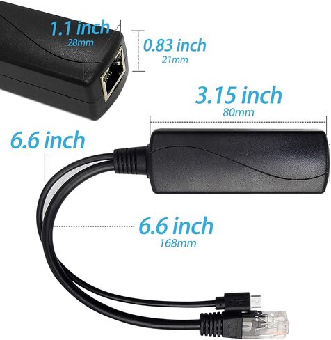 Gigabit PoE Splitter 12V 1A Output, IEEE 802.3af Standard Compliant 10, 100, 1000Mbps Power Over Ethernet Splitter Adapter for Security Camera CCTV Surveillance 5.5x2.1mm DC Plug (PS5712G) in Kuwait