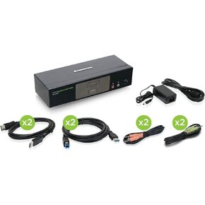 IOGEAR 4-Port 4K DisplayPort Kvmp Switch with Dual Video Out and RS-232, w/Full Set of Cables (GCS1934M TAA Compliant) in Kuwait