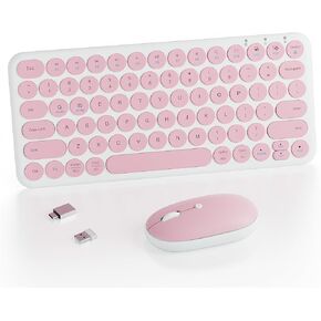 مجموعة ماوس لوحة مفاتيح لاسلكية صغيرة - لوحة مفاتيح جمالية هادئة 2.4 جيجا هرتز وماوس لاسلكي - 78 مفتاحًا لوحة مفاتيح محمولة رفيعة للغاية لأجهزة الكمبيوتر المحمول والكمبيوتر والكمبيوتر الشخصي والكمبيوتر المحمول والكمبيوتر اللوحي ونظام التشغيل Windows ونظام in Kuwait