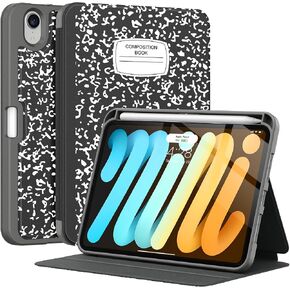 Supveco Case for iPad mini 7 (A17 Pro) 2024/Mini 6 2021 8.3"-Book Black in Saudi Arabia