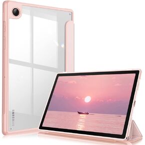 Fintie Hybrid Slim Case for Samsung Galaxy Tab A8 10.5 Inch 2022 Model (SM-X200/X205/X207), Shockproof Cover with Clear Transparent Back Shell, Auto Wake/Sleep, Black in Saudi Arabia