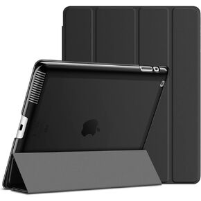 حافظة JETech متوافقة مع iPad 2 3 4 (الطراز القديم)، غطاء ذكي مع خاصية النوم/الاستيقاظ التلقائي (أسود)