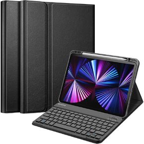 Fintie Keyboard Case for iPad Pro 11-inch (4th / 3rd Generation) 2022/2021 - Soft TPU Back Cover with Magnetically Detachable Bluetooth Keyboard, Also Fit iPad Pro 11" 2nd / 1st Gen, Black