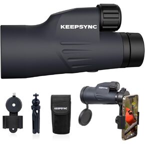 تلسكوب أحادي العين مقاس 12 × 50 - مثالي لعشاق الحياة البرية والصيادين | مجموعة مع حقيبة حمل ومحول للهواتف الذكية in Kuwait