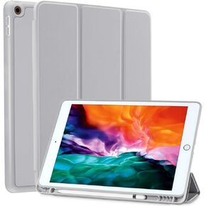 SIWENGDE متوافق مع حافظة iPad 10.2 بوصة الجيل التاسع/الثامن/السابع (2021/2020/2019) مع حامل أقلام الرصاص، غطاء حماية كامل للجسم بحامل ثلاثي الطي من مادة TPU الذكية الناعمة، النوم/الاستيقاظ التلقائي (أزرق فاتح)