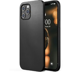 SURPHY Designed for iPhone 12 Pro Max Case 6.7 inch, Premium Faux Leather Phone Case (with Metallic Buttons & Microfiber Lining) Compatible with iPhone 12 Pro Max, Brown
