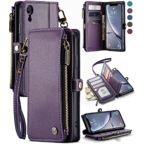 Defencase for iPhone XR Wallet Case with RFID Blocking Card Holder, Blue in Saudi Arabia