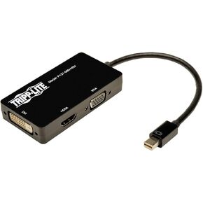 Tripp Lite Keyspan Mini DisplayPort to VGA/DVI/HDMI, All-in-One DP 1.2 Converter Adapter, Thunderbolt 1 & 2 Compatible, 4K HDMI 30Hz, Black, 3 Year Warranty (P137-06N-HDV-4K) in Kuwait
