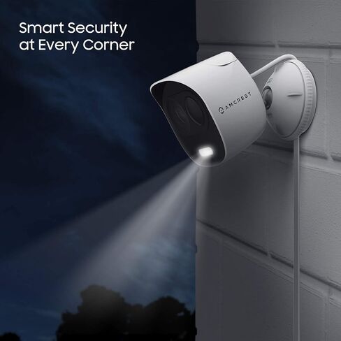 كاميرا أمان خارجية Amcrest SmartHome 1080p WiFi مع ضوء كشاف، إنذار صفارة إنذار مدمج، ضوء ستروب، صوت ثنائي الاتجاه، رؤية ليلية، عرض 133 درجة، مقاومة للطقس IP65، MicroSD والتخزين السحابي الذكي، ADC2W in Kuwait
