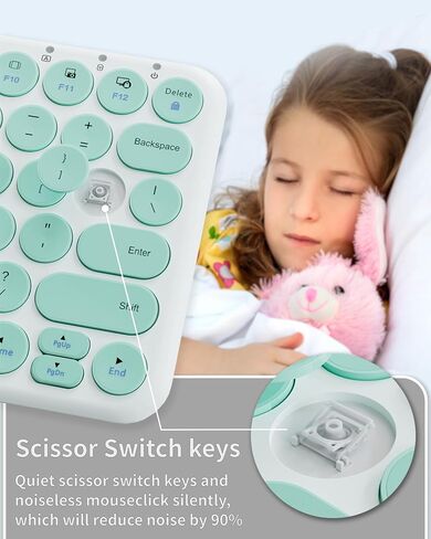 Mini Wireless Keyboard Mouse Combo - 2.4Ghz Aesthetic Quiet Keyboard and Mouse Wireless - 78 Keys Portable Ultra-Thin Keyboard for Laptop, Computer, PC, Notebook, Tablet, Windows, Mac OS in Saudi Arabia
