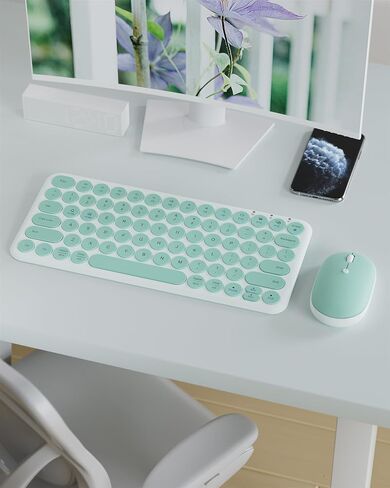Mini Wireless Keyboard Mouse Combo - 2.4Ghz Aesthetic Quiet Keyboard and Mouse Wireless - 78 Keys Portable Ultra-Thin Keyboard for Laptop, Computer, PC, Notebook, Tablet, Windows, Mac OS in Saudi Arabia