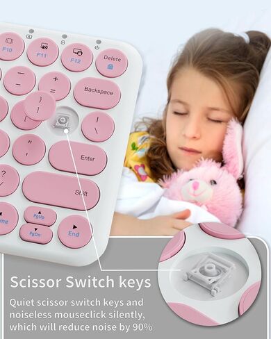 مجموعة ماوس لوحة مفاتيح لاسلكية صغيرة - لوحة مفاتيح جمالية هادئة 2.4 جيجا هرتز وماوس لاسلكي - 78 مفتاحًا لوحة مفاتيح محمولة رفيعة للغاية لأجهزة الكمبيوتر المحمول والكمبيوتر والكمبيوتر الشخصي والكمبيوتر المحمول والكمبيوتر اللوحي ونظام التشغيل Windows ونظام in Kuwait