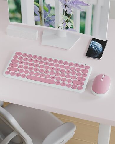 مجموعة ماوس لوحة مفاتيح لاسلكية صغيرة - لوحة مفاتيح جمالية هادئة 2.4 جيجا هرتز وماوس لاسلكي - 78 مفتاحًا لوحة مفاتيح محمولة رفيعة للغاية لأجهزة الكمبيوتر المحمول والكمبيوتر والكمبيوتر الشخصي والكمبيوتر المحمول والكمبيوتر اللوحي ونظام التشغيل Windows ونظام in Kuwait