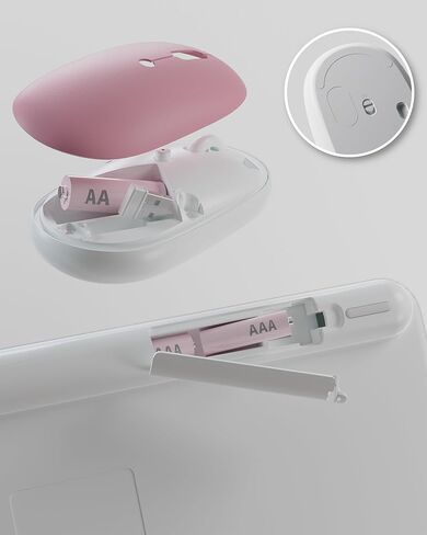 مجموعة ماوس لوحة مفاتيح لاسلكية صغيرة - لوحة مفاتيح جمالية هادئة 2.4 جيجا هرتز وماوس لاسلكي - 78 مفتاحًا لوحة مفاتيح محمولة رفيعة للغاية لأجهزة الكمبيوتر المحمول والكمبيوتر والكمبيوتر الشخصي والكمبيوتر المحمول والكمبيوتر اللوحي ونظام التشغيل Windows ونظام in Kuwait