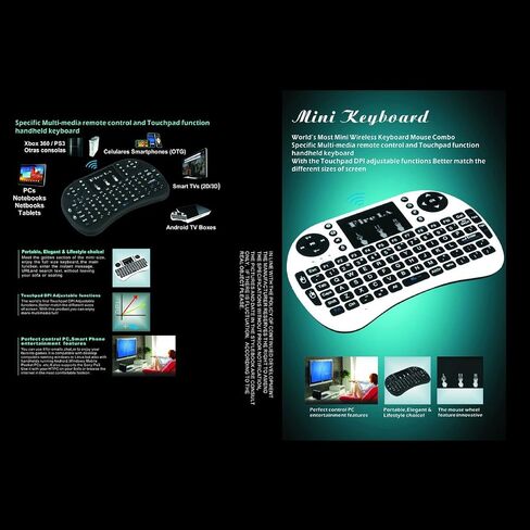 (Upgraded)Rii 2.4GHz Mini Wireless Keyboard with Touchpad,QWERTY,LED Backlit,Portable Keyboard for laptop/PC/Tablets/Windows/Mac/TV/Xbox/PS3/Raspberry Pi .(i8+ Black) in Saudi Arabia