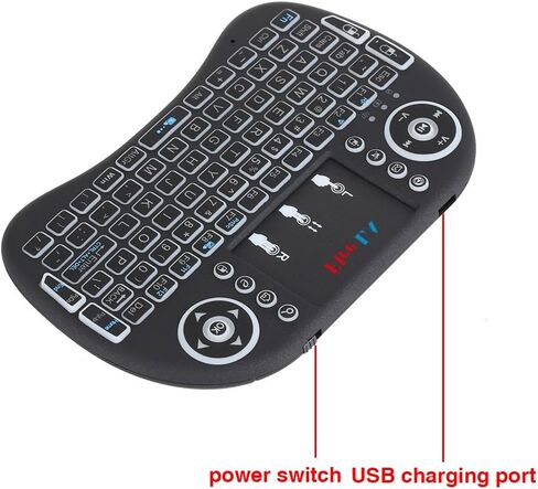 (Upgraded)Rii 2.4GHz Mini Wireless Keyboard with Touchpad,QWERTY,LED Backlit,Portable Keyboard for laptop/PC/Tablets/Windows/Mac/TV/Xbox/PS3/Raspberry Pi .(i8+ Black) in Saudi Arabia