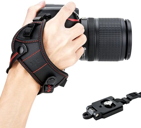 توسيع قبضة حزام اليد للكاميرا DSLR مع لوحة ترايبود سريعة الإصدار لكاميرا Canon EOS R8 R6 Mark II R10 R7 R3 R5C R6 R RP 90D 80D 4000D Rebel T7 T8i T7i T6i 5D Mark IV III 7D 6D Mark II Sony A7R V in Kuwait