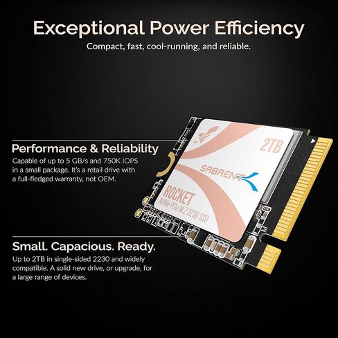 SABRENT Rocket 2230 NVMe 4.0 1TB High Performance PCIe 4.0 M.2 2230 SSD [SB-2130-1TB] in Kuwait