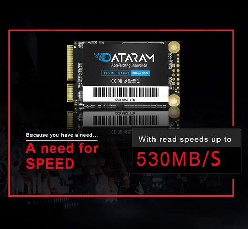 Dataram mSata SSD، محرك أقراص الحالة الصلبة الداخلي Mini Sata (256 جيجابايت) in Kuwait