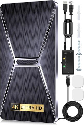 2023 TV Antenna for Smart TV, Long Range 720 + Miles, Indoor Outdoor Digital HD Antenna for All TVs VHF UHF High Gain, Antenna Amplifier Signal Booster Support 8k 4k 1080p Fire Stick - HDTV Cable in Kuwait