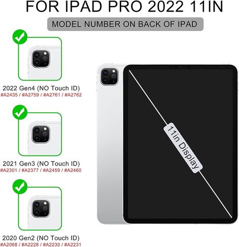 حافظة Soke New iPad Pro 11 2022/2021/2020 مع حامل أقلام - [حماية كاملة للجسم + الجيل الثاني من شحن قلم Apple + تنبيه/غفو تلقائي]، غطاء خلفي ناعم من مادة TPU لجهاز iPad Pro 2022 مقاس 11 بوصة (كتاب أسود) in Kuwait