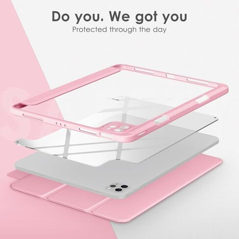 حافظة DTTOCASE لجهاز iPad Air الجيل الخامس / الرابع مقاس 10.9 بوصة (2022/2020)، حافظة iPad Pro مقاس 11 بوصة مع غطاء خلفي شفاف [حامل أقلام مدمج، النوم/الاستيقاظ التلقائي، حماية الكاميرا] - أزرق أرجواني in Saudi Arabia
