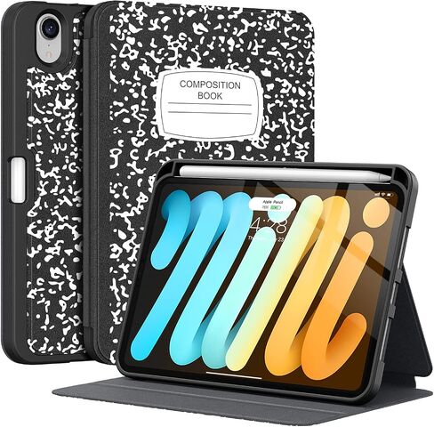 حافظة Supveco iPad Mini لجهاز ipad Mini 6 8.3 بوصة 2021 مع حامل أقلام - [شحن قلم Apple + تنبيه/غفو تلقائي]، حافظة واقية نحيفة مع غطاء خلفي ناعم من مادة TPU لجهاز iPad Mini الجيل السادس 2021 (كتاب) in Kuwait
