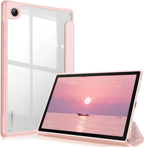 Fintie Hybrid Slim Case for Samsung Galaxy Tab A8 10.5 Inch 2022 Model (SM-X200/X205/X207), Shockproof Cover with Clear Transparent Back Shell, Auto Wake/Sleep, Black in Saudi Arabia