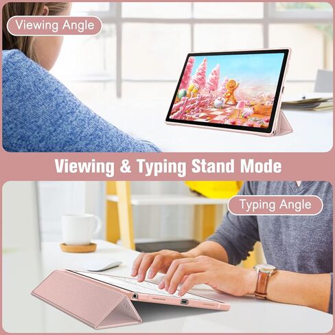 Fintie Hybrid Slim Case for Samsung Galaxy Tab A8 10.5 Inch 2022 Model (SM-X200/X205/X207), Shockproof Cover with Clear Transparent Back Shell, Auto Wake/Sleep, Black in Saudi Arabia