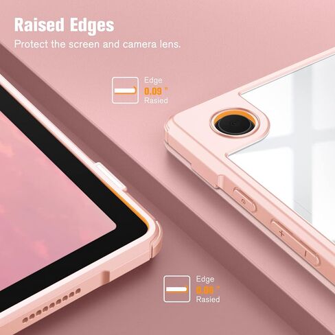 Fintie Hybrid Slim Case for Samsung Galaxy Tab A8 10.5 Inch 2022 Model (SM-X200/X205/X207), Shockproof Cover with Clear Transparent Back Shell, Auto Wake/Sleep, Black in Saudi Arabia
