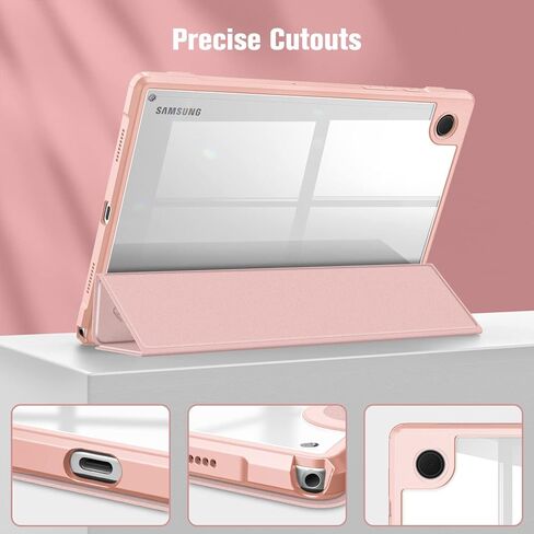 Fintie Hybrid Slim Case for Samsung Galaxy Tab A8 10.5 Inch 2022 Model (SM-X200/X205/X207), Shockproof Cover with Clear Transparent Back Shell, Auto Wake/Sleep, Black in Saudi Arabia