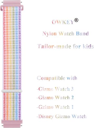 OWKEY 2 Pack Kids Replacement Nylon Bands Compatible With Gizmo Watch 3 2 1/Gabb Watch 2 1/ SyncUP Kids Watch, Hook & Loop Design Easy for Kids to Put On & Off, Breathable & Washable in Kuwait