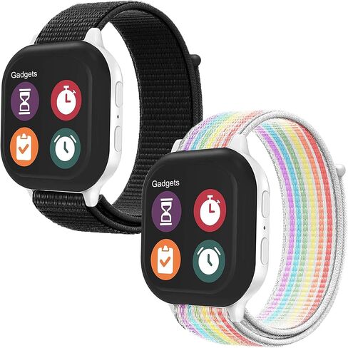 OWKEY 2 Pack Kids Replacement Nylon Bands Compatible With Gizmo Watch 3 2 1/Gabb Watch 2 1/ SyncUP Kids Watch, Hook & Loop Design Easy for Kids to Put On & Off, Breathable & Washable in Kuwait