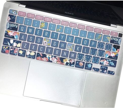 Keyboard Cover Protector for 2020 Apple MacBook Air 13.3 inch (Model: A2179, A2337 M1 Chip, US Layout) with Touch ID, Silicone Skin Keyboard Protector with Floral Design, Red Flower in Kuwait
