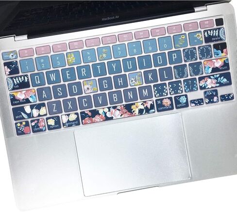 Keyboard Cover Protector for 2020 Apple MacBook Air 13.3 inch (Model: A2179, A2337 M1 Chip, US Layout) with Touch ID, Silicone Skin Keyboard Protector with Floral Design, Red Flower in Kuwait