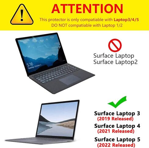 غطاء مسند راحة اليد للوحة المفاتيح بالحجم الكامل لجهاز Microsoft Surface Laptop 3/4/5 مقاس 13.5 بوصة، وسادات راحة اليد ومسند المعصم، وواقي الفيلم، وتجنب البقع للكمبيوتر المحمول بتصميم الولايات المتحدة (شفاف للكمبيوتر المحمول 3/4/5). in Saudi Arabia