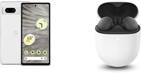 Google Pixel 7a - Unlocked Android Cell Phone - Smartphone with Wide Angle Lens - 128 GB -  Sea with Pixel Buds A-Series - Wireless Earbuds - Headphones with Bluetooth - Charcoal in Kuwait