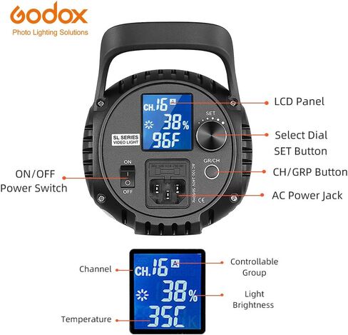 Godox SL-60W LED Video Light and Softbox,Light Stand,Honeycomb Grid Compatible Film Studio Photography Studio (2PCS) in Saudi Arabia